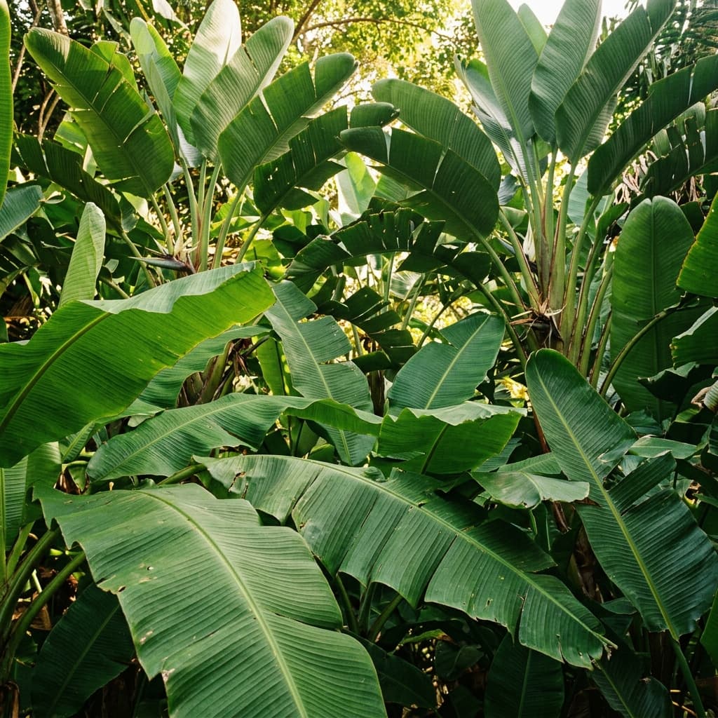 Tropical banana leaves