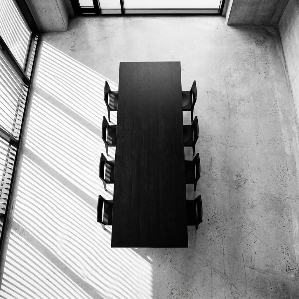 Aerial view of empty boardroom — Silicon Boardroom