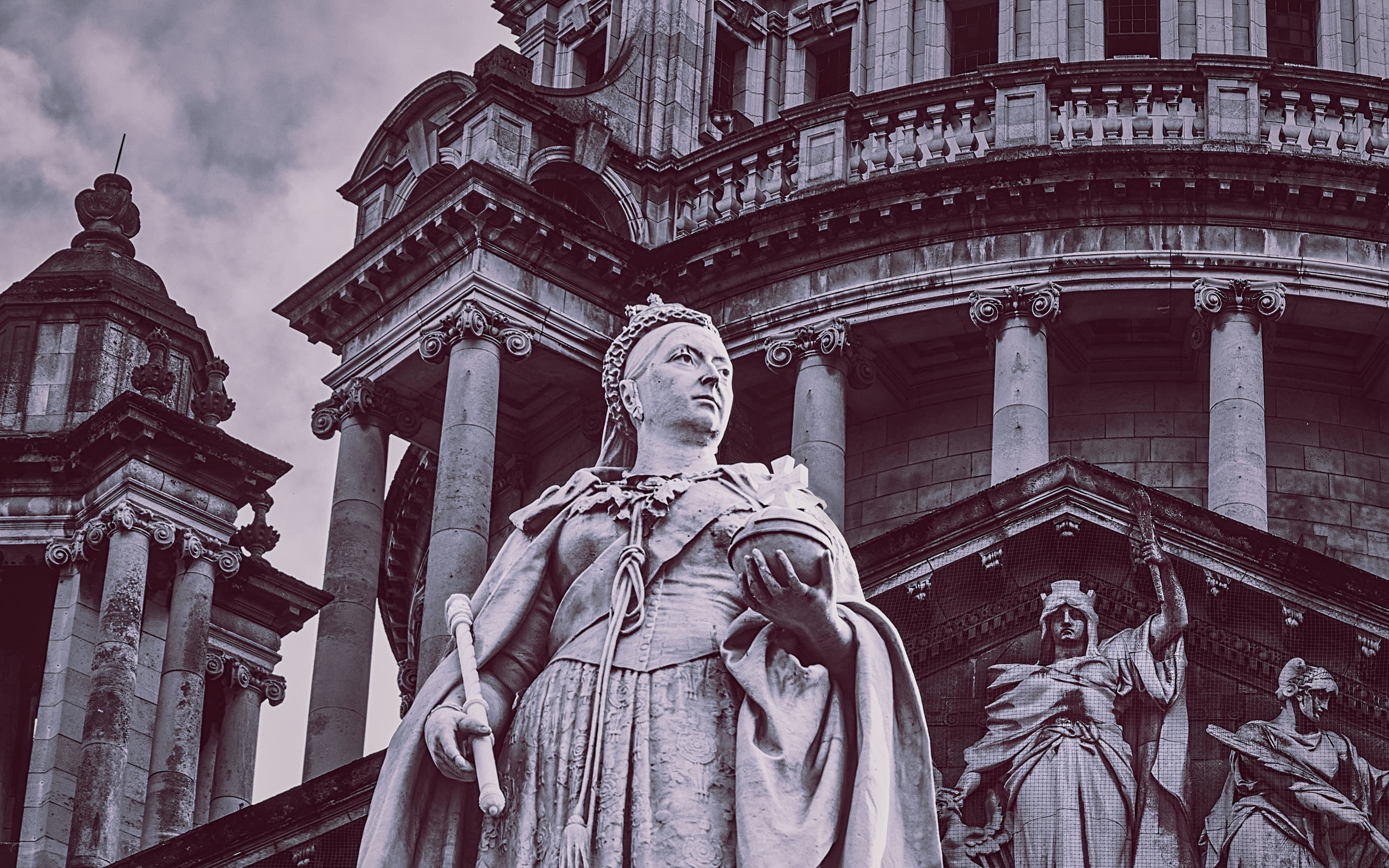 Classical architecture with statue